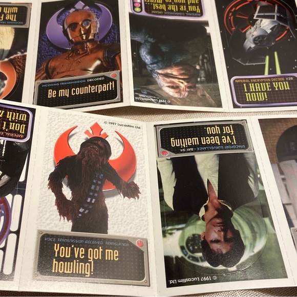 Vintage 90s Star Wars 30 stand up Valentine’s Day Cards 28 Temporary Tattoos - Picture 8 of 16